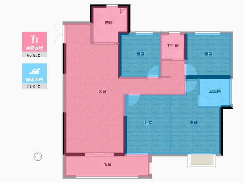 广东省-江门市-嘉福铭著-100.18-户型库-动静分区