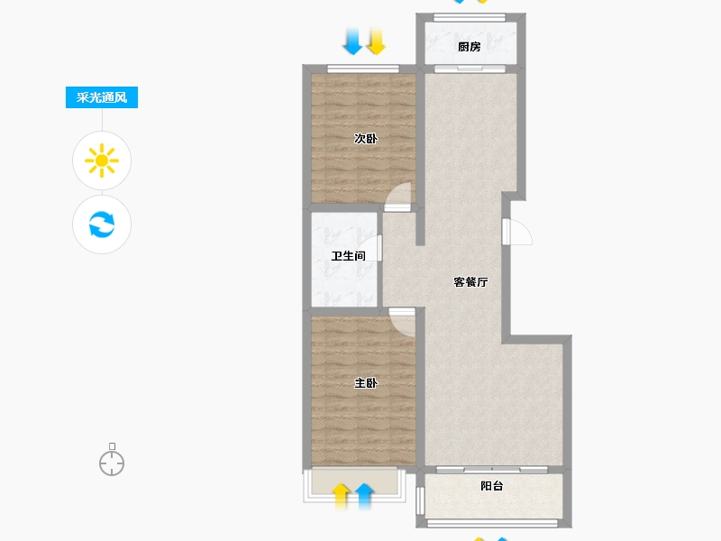 河北省-张家口市-诚品幸福城-81.58-户型库-采光通风