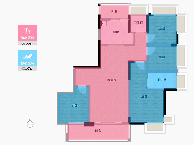 重庆-重庆市-首地江山赋-93.00-户型库-动静分区