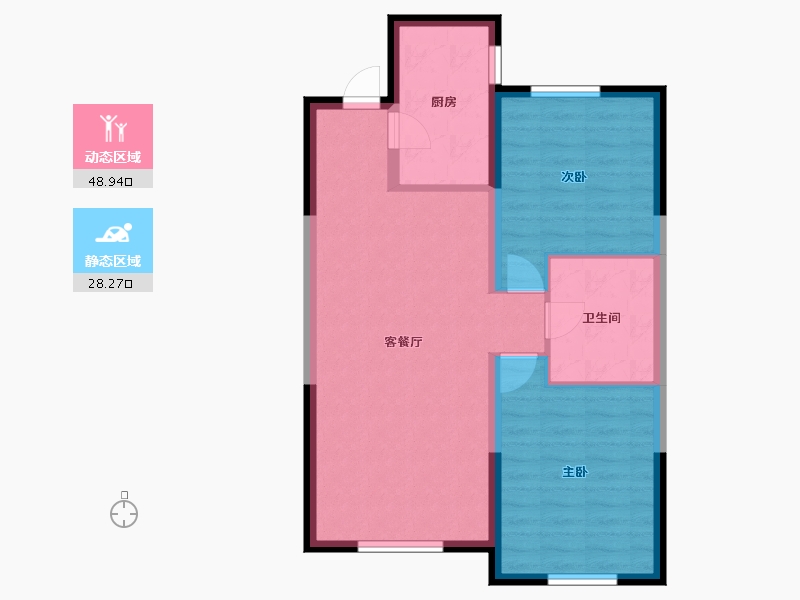 内蒙古自治区-包头市-中海望京府-69.60-户型库-动静分区