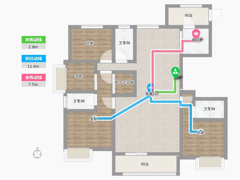 河北省-廊坊市-狮子城丁香园-108.81-户型库-动静线