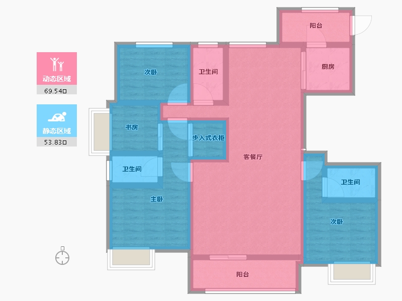 河北省-廊坊市-狮子城丁香园-108.81-户型库-动静分区