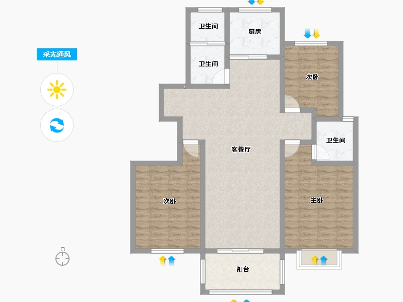 河南省-商丘市-和谐·北大花园-112.23-户型库-采光通风