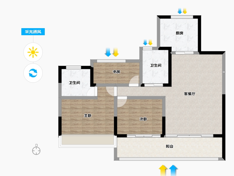 安徽省-六安市-城豪金鼎学府-101.19-户型库-采光通风