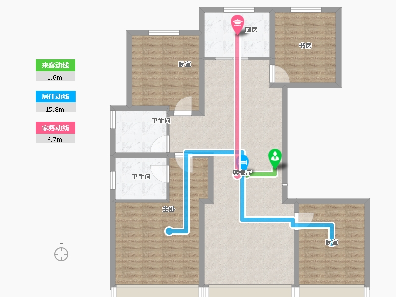 内蒙古自治区-包头市-包头东河吾悦广场-115.20-户型库-动静线