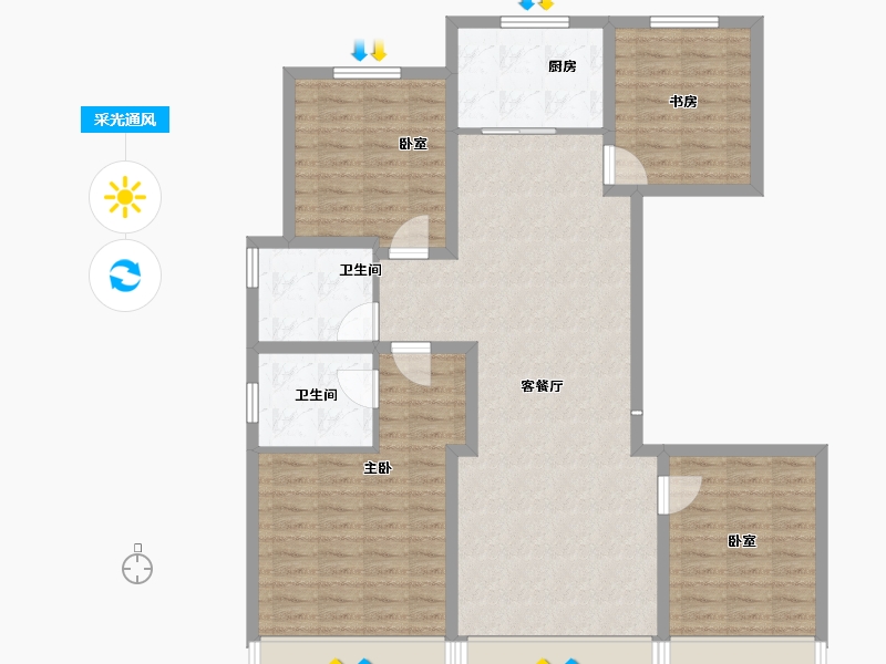 内蒙古自治区-包头市-包头东河吾悦广场-115.20-户型库-采光通风