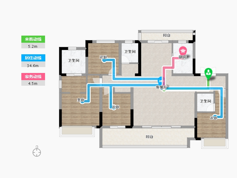 安徽省-芜湖市-中房新城棠樾湾-131.20-户型库-动静线