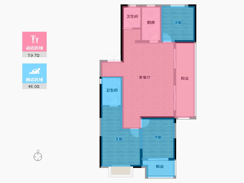 湖北省-十堰市-汉成国宾府-94.47-户型库-动静分区