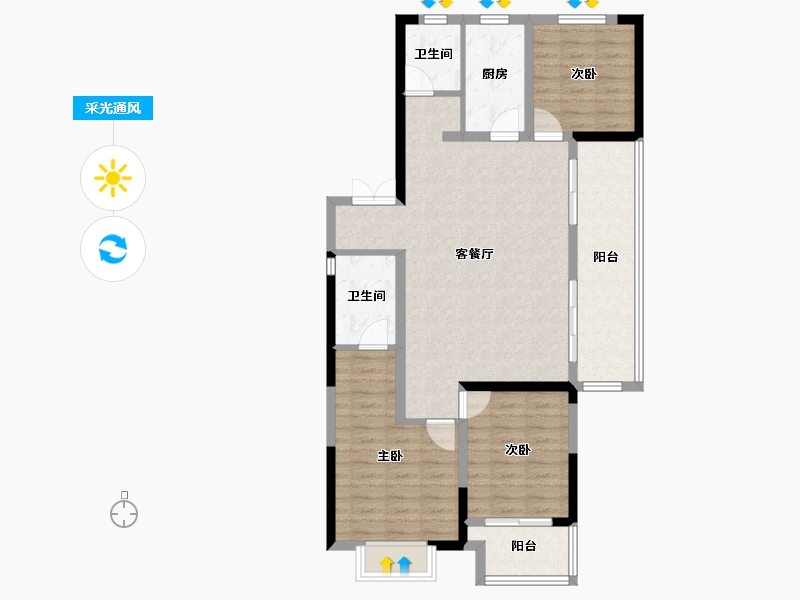 湖北省-十堰市-汉成国宾府-94.47-户型库-采光通风