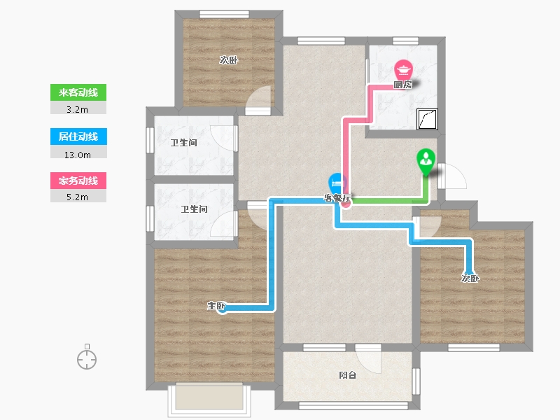 山东省-青岛市-云海臻府理想城-93.40-户型库-动静线