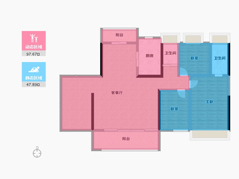 广东省-韶关市-碧桂园太阳城-131.21-户型库-动静分区