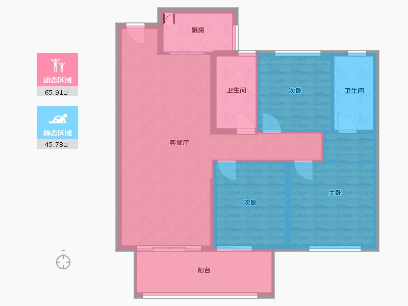 福建省-福州市-璀璨滨江-101.00-户型库-动静分区