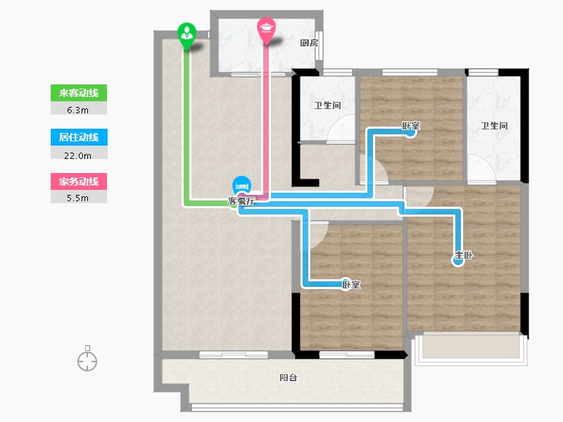 山东省-菏泽市-书香名邸-110.00-户型库-动静线