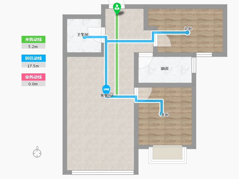 河北省-廊坊市-狮子城丁香园-64.00-户型库-动静线