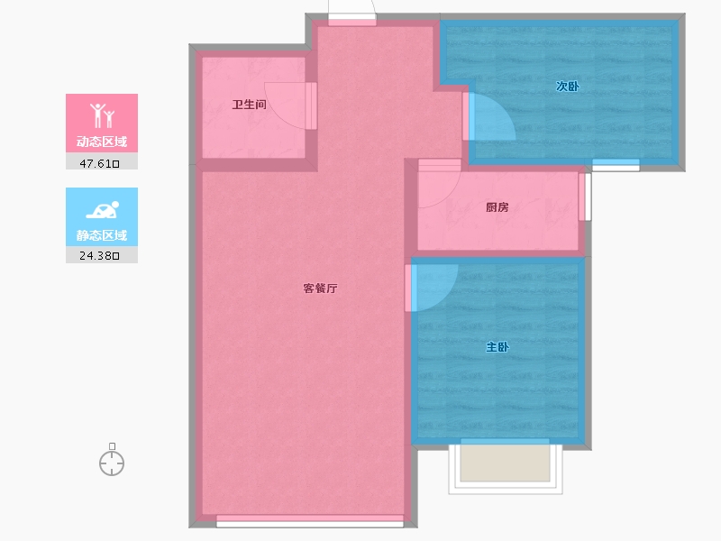 河北省-廊坊市-狮子城丁香园-64.00-户型库-动静分区