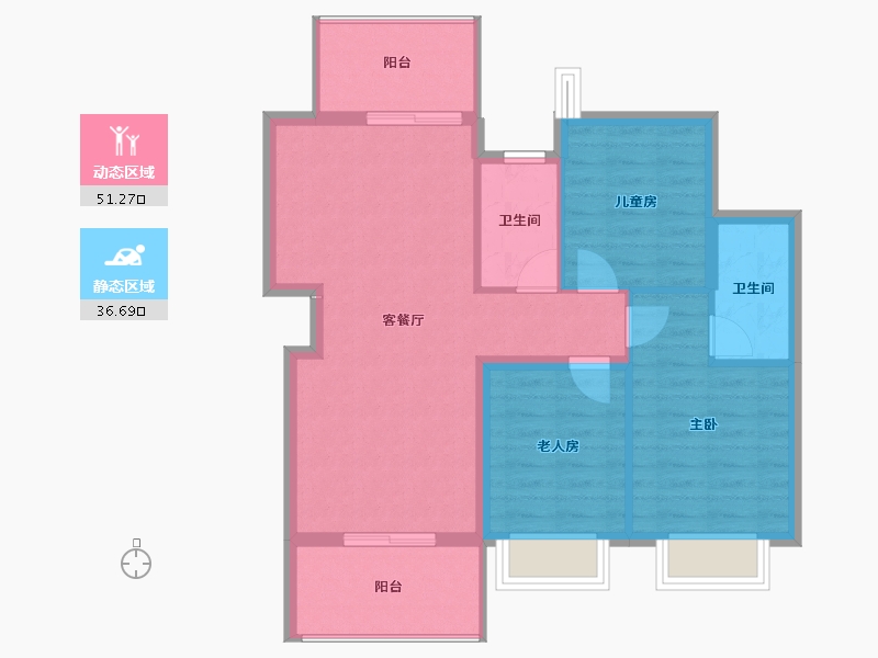 广西壮族自治区-桂林市-东苑国际-79.55-户型库-动静分区