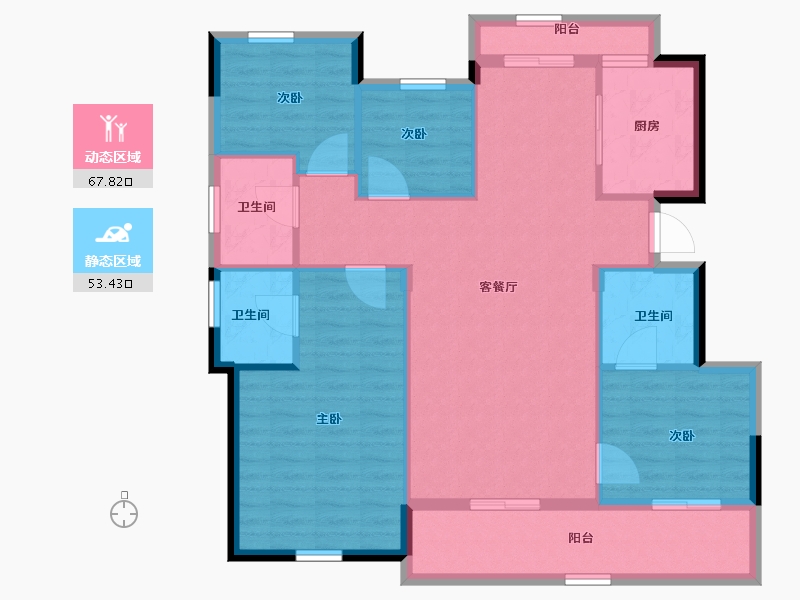 浙江省-湖州市-蓝城慧园-110.01-户型库-动静分区