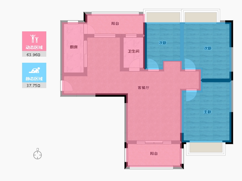 青海省-海东市-恒信中央广场-99.83-户型库-动静分区