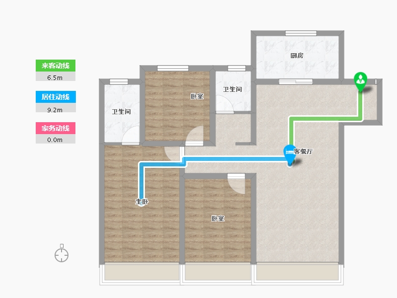 内蒙古自治区-包头市-包头东河吾悦广场-101.60-户型库-动静线