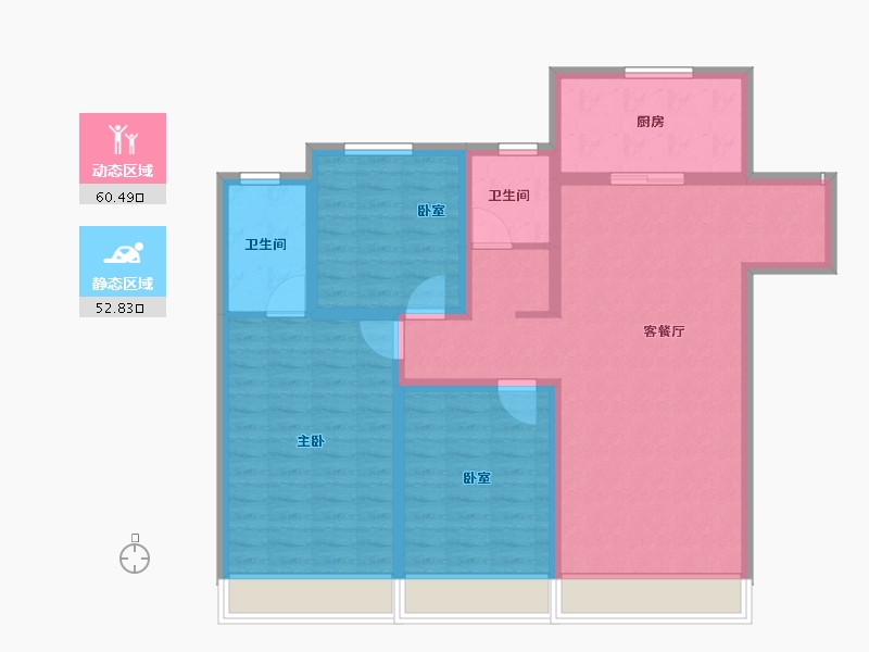 内蒙古自治区-包头市-包头东河吾悦广场-101.60-户型库-动静分区