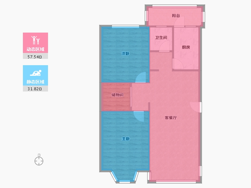 湖北省-武汉市-常青花园14小区-90.00-户型库-动静分区