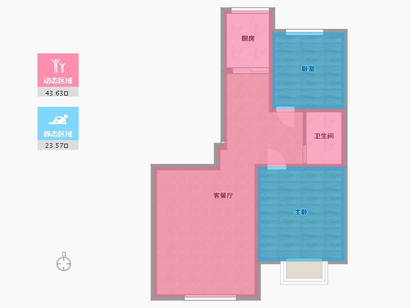 内蒙古自治区-包头市-育华园-88.00-户型库-动静分区