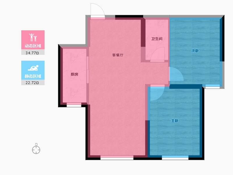 内蒙古自治区-包头市-青福新城-51.24-户型库-动静分区