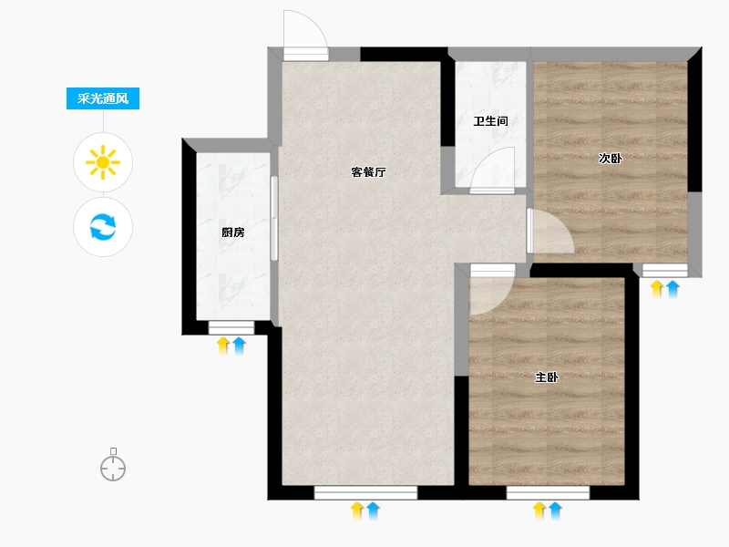 内蒙古自治区-包头市-青福新城-51.24-户型库-采光通风