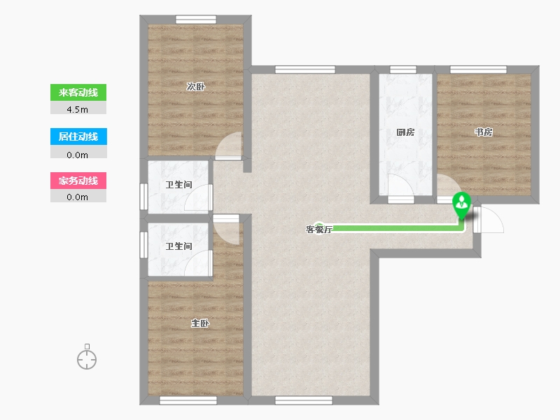 内蒙古自治区-包头市-青福新城-86.44-户型库-动静线