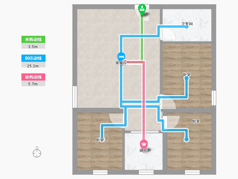 内蒙古自治区-包头市-青福新城-58.60-户型库-动静线