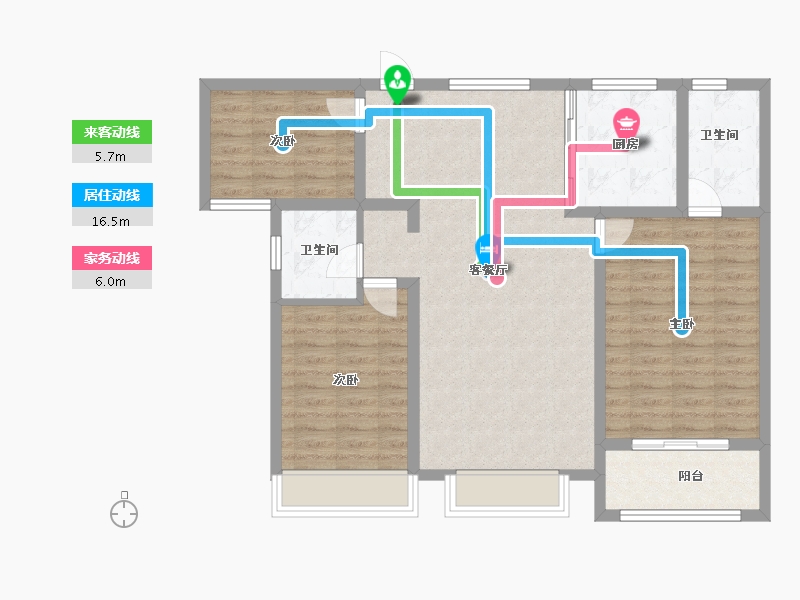 山西省-运城市-金鑫铂悦府-99.24-户型库-动静线