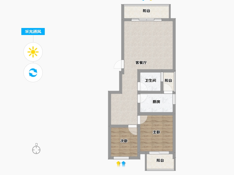 广西壮族自治区-桂林市-东苑国际-64.23-户型库-采光通风