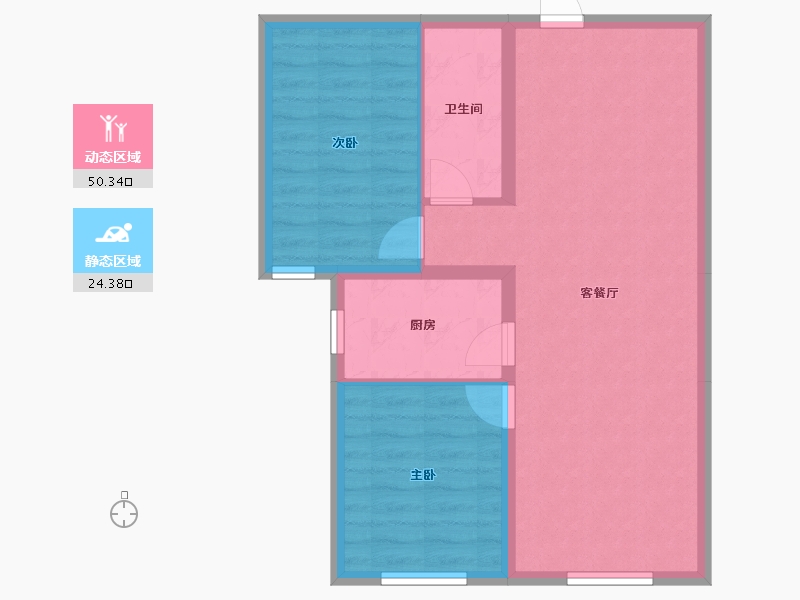 内蒙古自治区-包头市-青福新城-67.32-户型库-动静分区