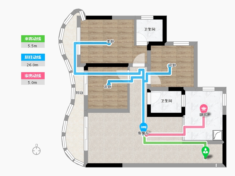 四川省-成都市-天府云城C区-65.00-户型库-动静线