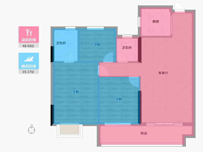 福建省-三明市-尚学苑-76.80-户型库-动静分区