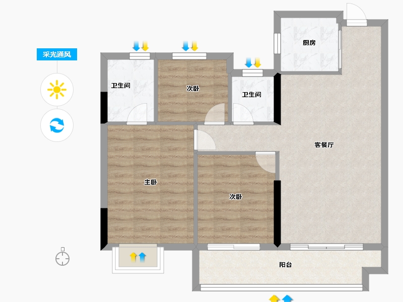 福建省-三明市-尚学苑-76.80-户型库-采光通风