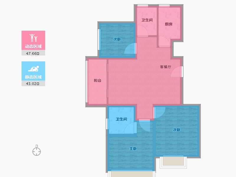 河北省-廊坊市-狮子城丁香园-80.81-户型库-动静分区