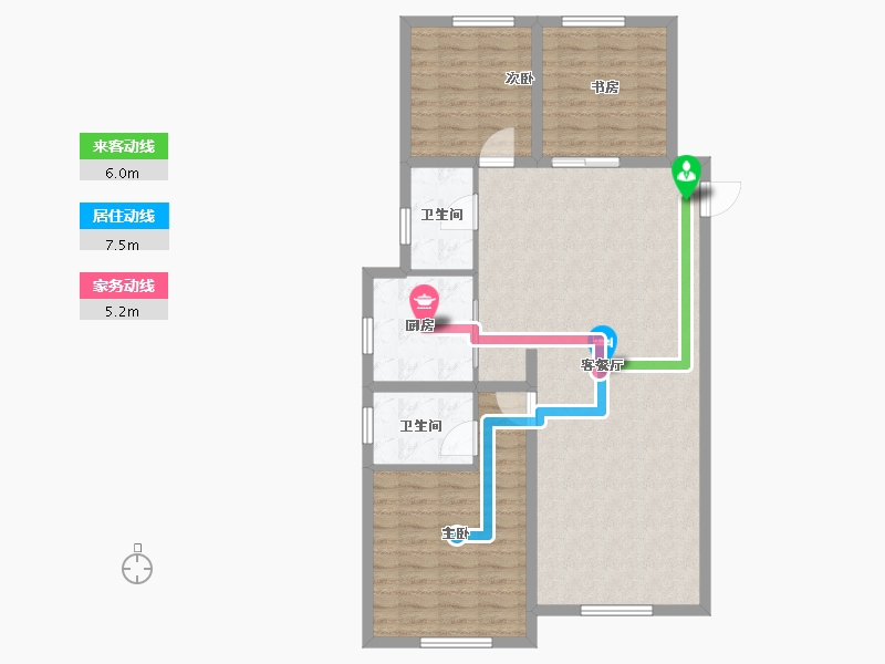 内蒙古自治区-包头市-中海望京府-100.80-户型库-动静线