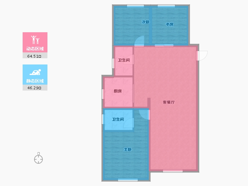 内蒙古自治区-包头市-中海望京府-100.80-户型库-动静分区