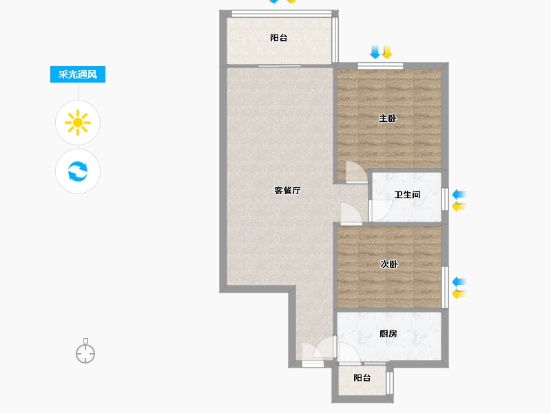 四川省-成都市-中华名园-二期-76.00-户型库-采光通风