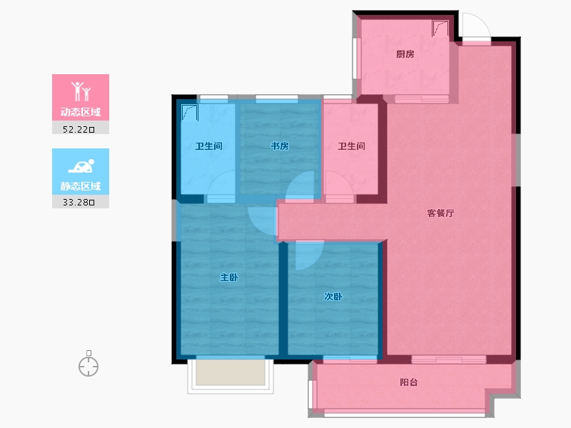 山西省-太原市-中铁诺德逸宸云著-80.00-户型库-动静分区