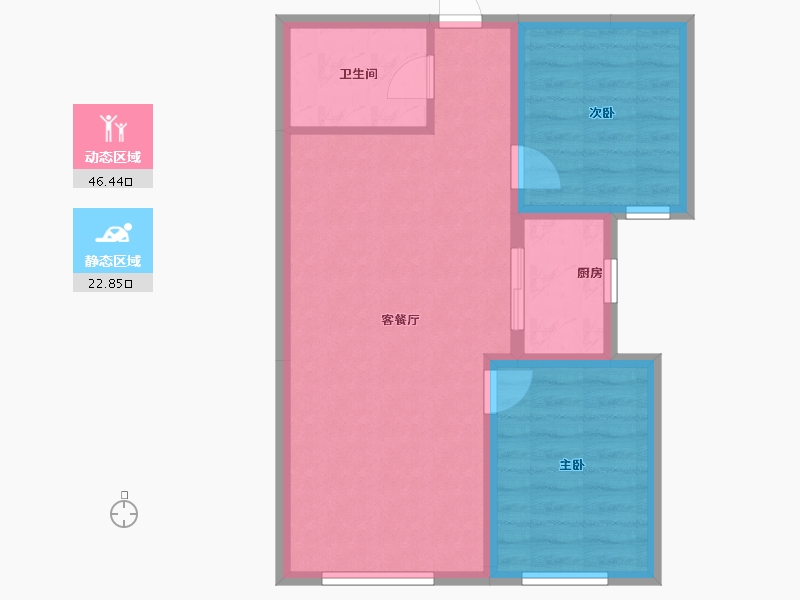 内蒙古自治区-包头市-青福新城-62.23-户型库-动静分区