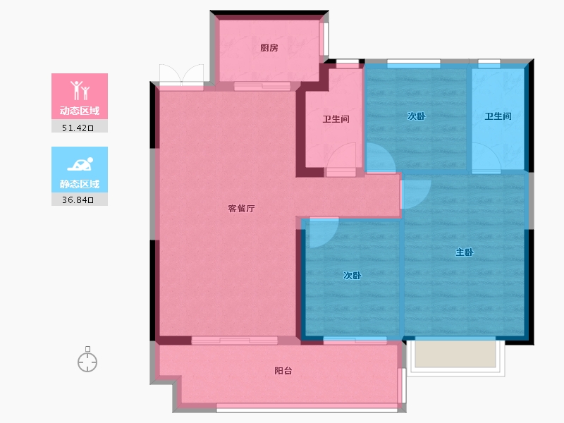 湖北省-十堰市-汉成国宾府-79.59-户型库-动静分区