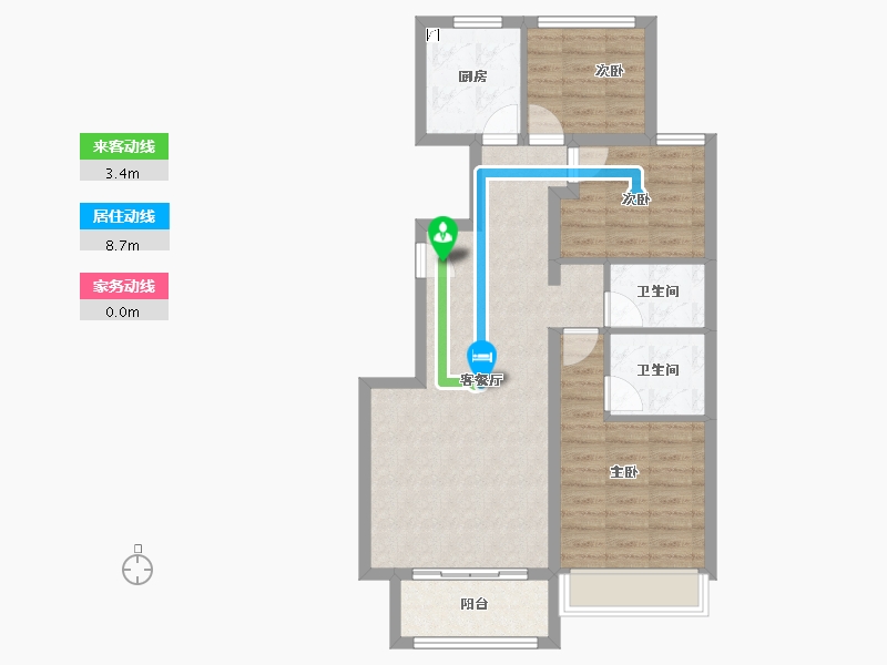 河北省-廊坊市-狮子城丁香园-76.75-户型库-动静线