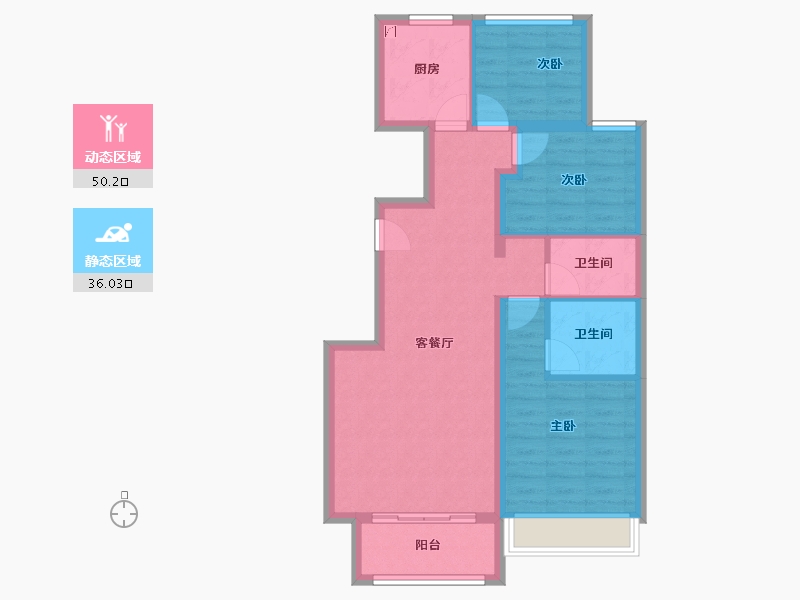 河北省-廊坊市-狮子城丁香园-76.75-户型库-动静分区