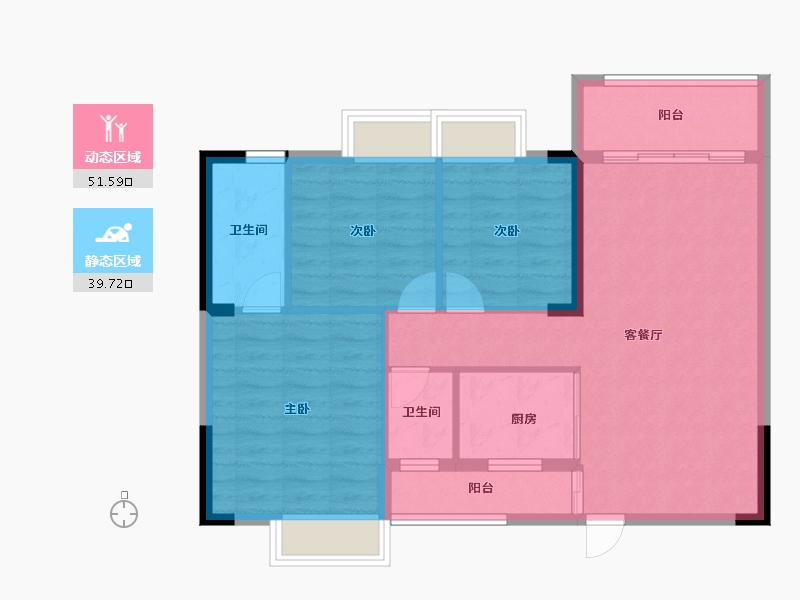 广西壮族自治区-桂林市-宁铁叠彩佳园-82.16-户型库-动静分区