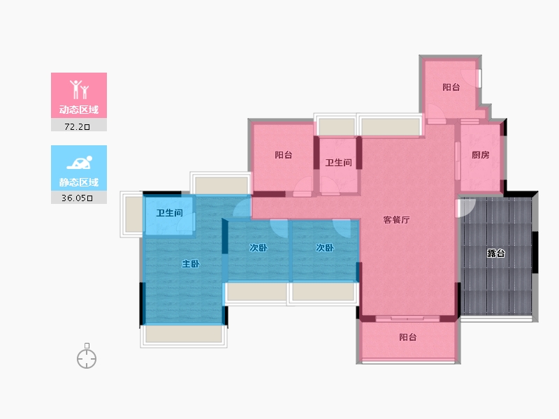 广东省-惠州市-金裕星河丹堤-112.07-户型库-动静分区