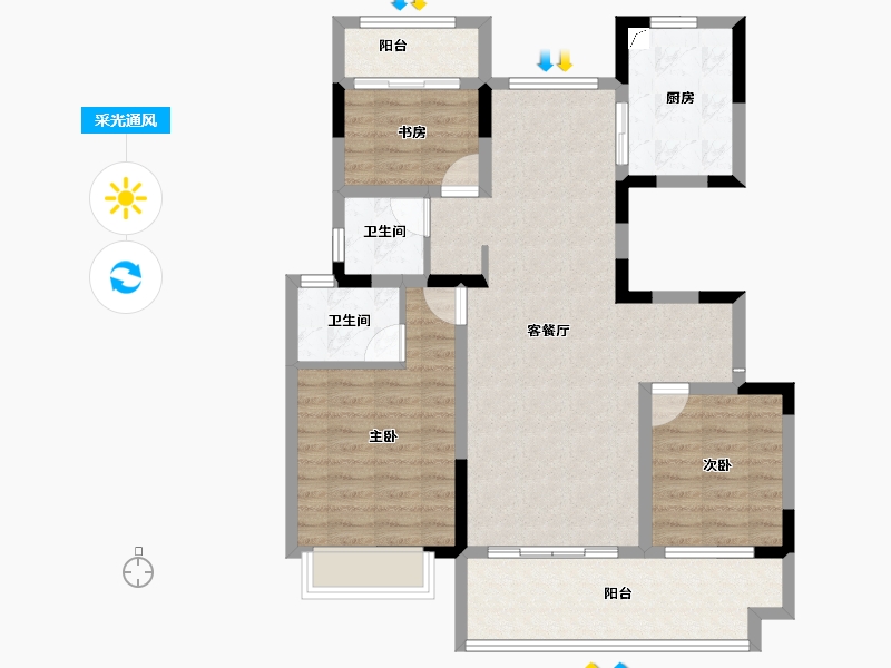 安徽省-安庆市-繁华里-91.03-户型库-采光通风