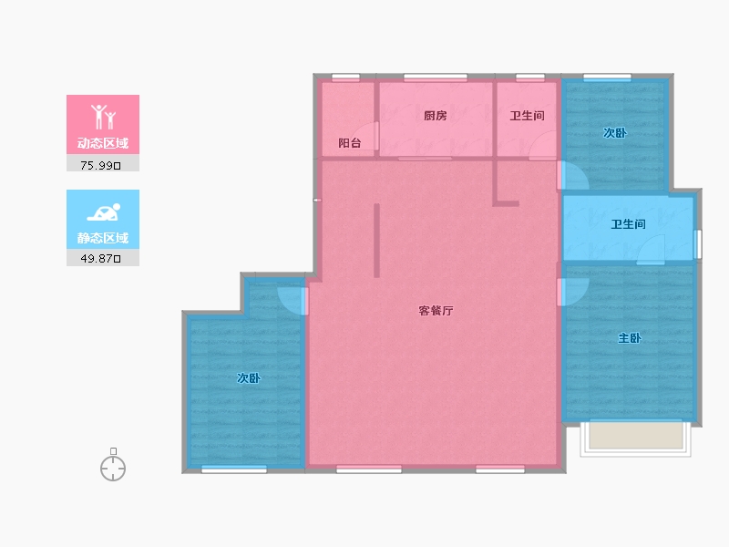 内蒙古自治区-包头市-远洲大都汇-115.54-户型库-动静分区