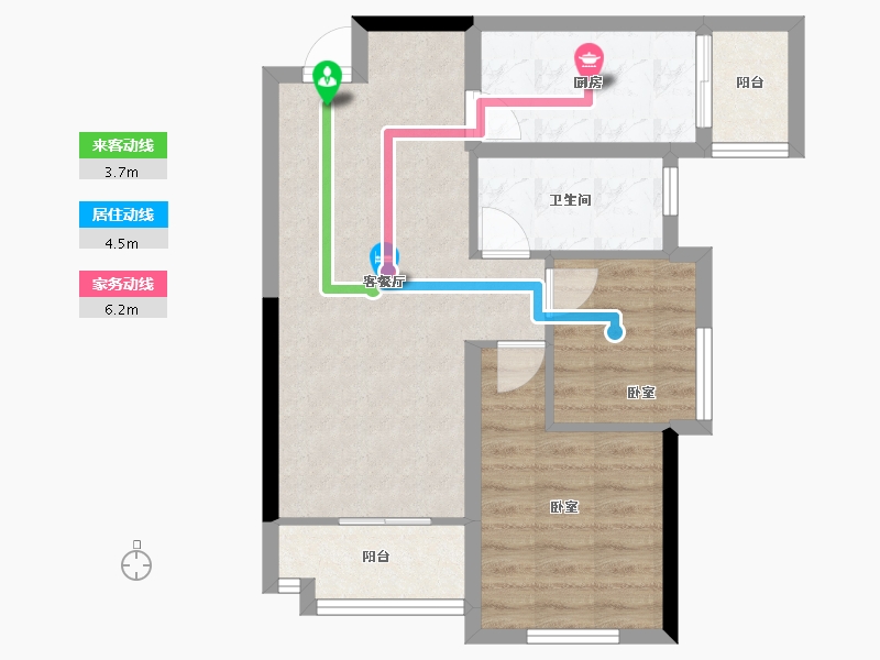 湖北省-孝感市-恒大城-59.79-户型库-动静线